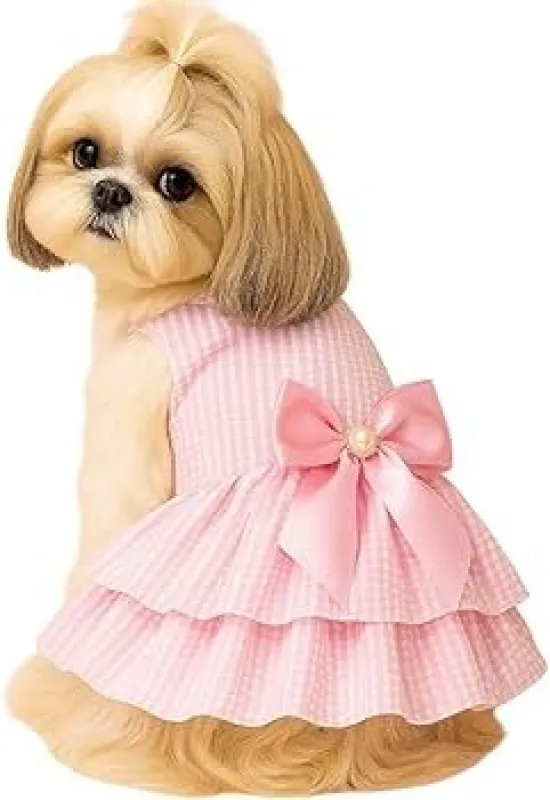 Flying Sleeves Floral Dog Princess Dress – Lace Puppy & Cat Summer Outfit